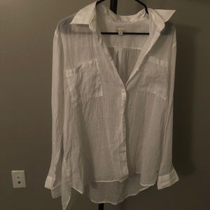 Gap White Button-up Blouse
